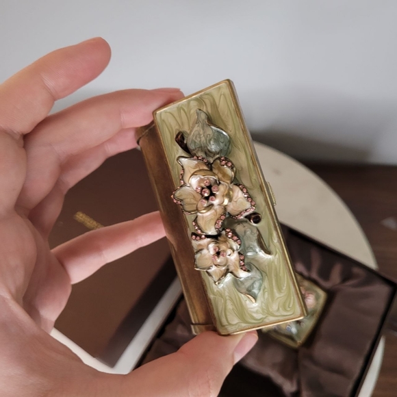 Argento SC Enamel & Swarovski Crystal Lipstick Case, Compact Mirror - Picture 6 of 9